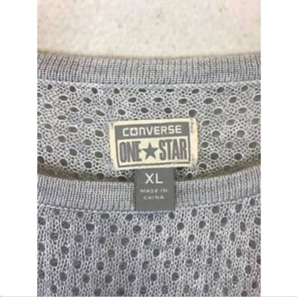 CONVERSE ONE STAR Women's Gray Blue Knit Pullover - Picture 3 of 7